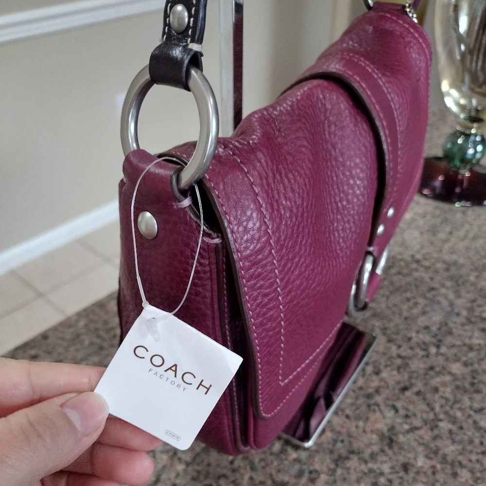 NWT Coach Chelsea Pebbled Leather Medium Shoulder Bag Purse Silver Hardw… - Picture 7 of 17
